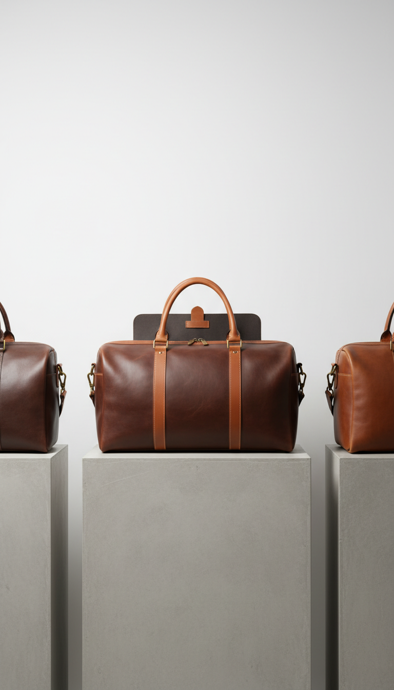 Full-Grain Leather Weekender Duffle